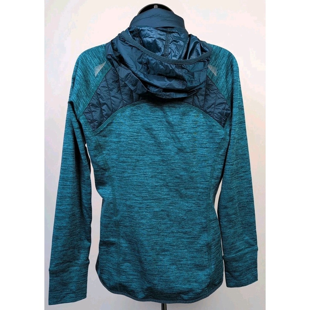 Eddie Bauer Womens Quilted Jacket Primaloft Hybrid Hidden Hood Teal Sz M - Picture 5 of 9